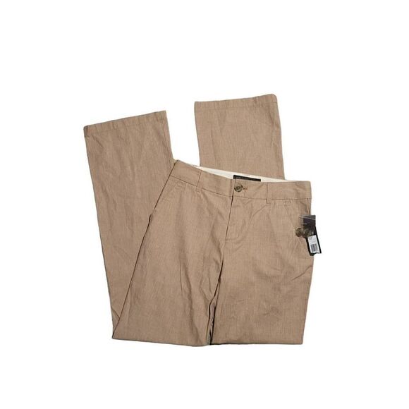 NWT Marc Jacobs Bootcut Flap Pocket Pants Linen Blend Tan Women's 6 - Picture 2 of 6